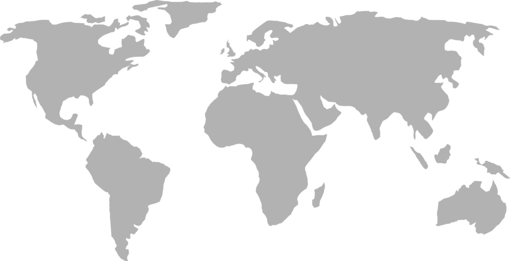 A map of the globe highlighting Syscon offices in North America, Europe, and Australia